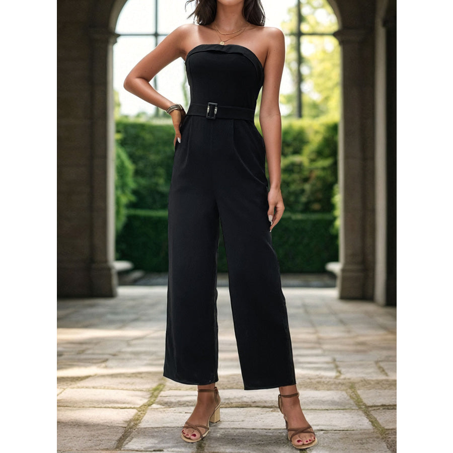 Tube Jumpsuit with Pockets Black / S Apparel and Accessories