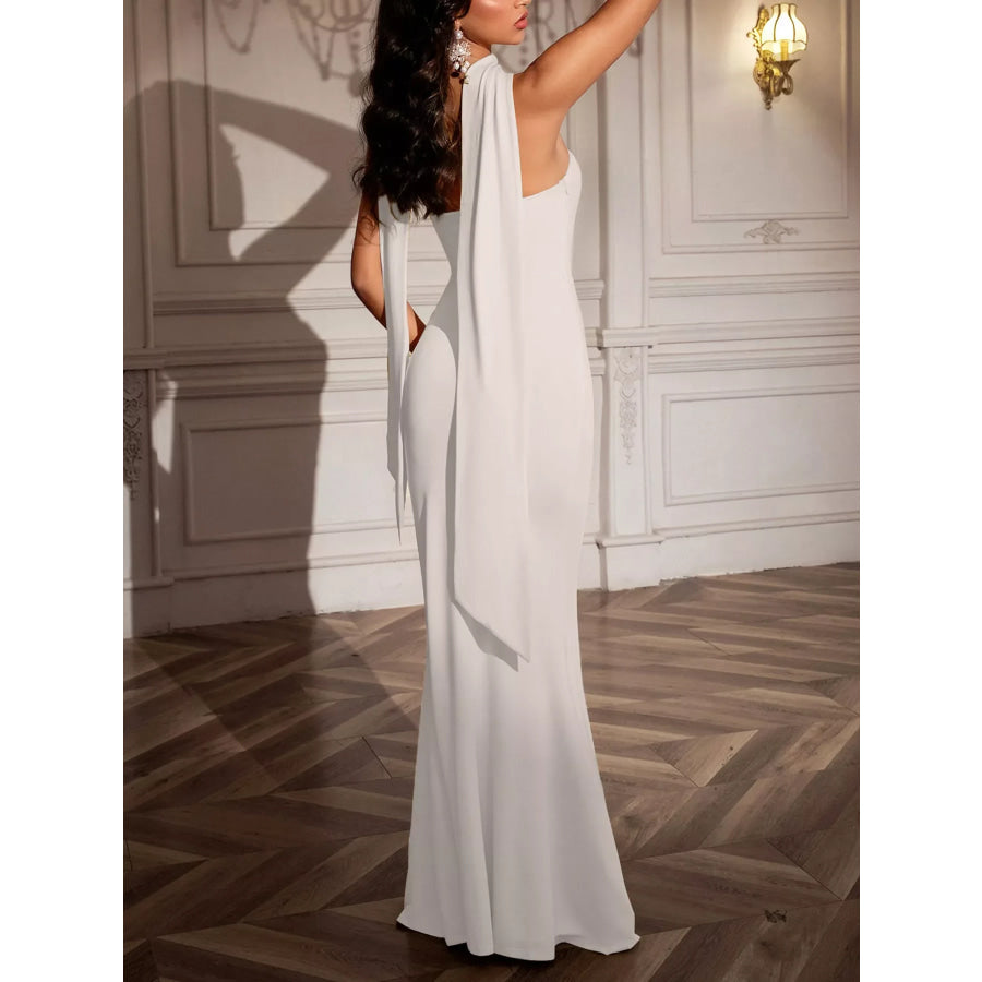 Tube Mermaid Maxi Dress with Scarf Detail Apparel and Accessories
