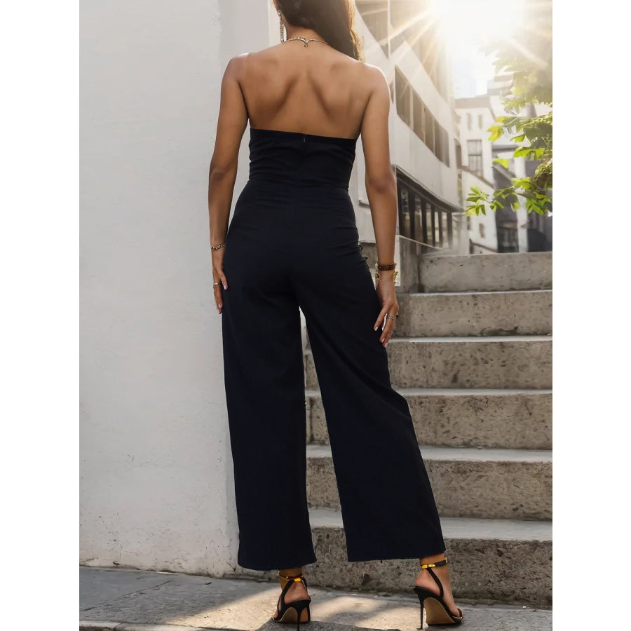 Tube Sleeveless Wide Leg Jumpsuit Apparel and Accessories