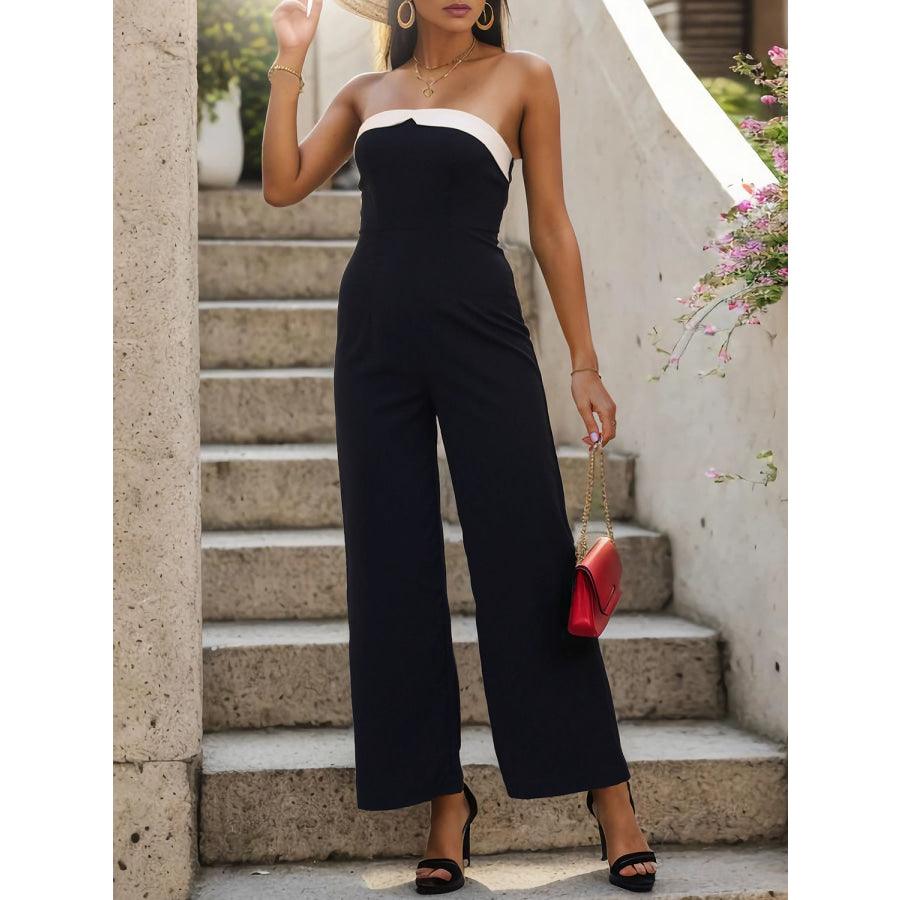 Tube Sleeveless Wide Leg Jumpsuit Apparel and Accessories