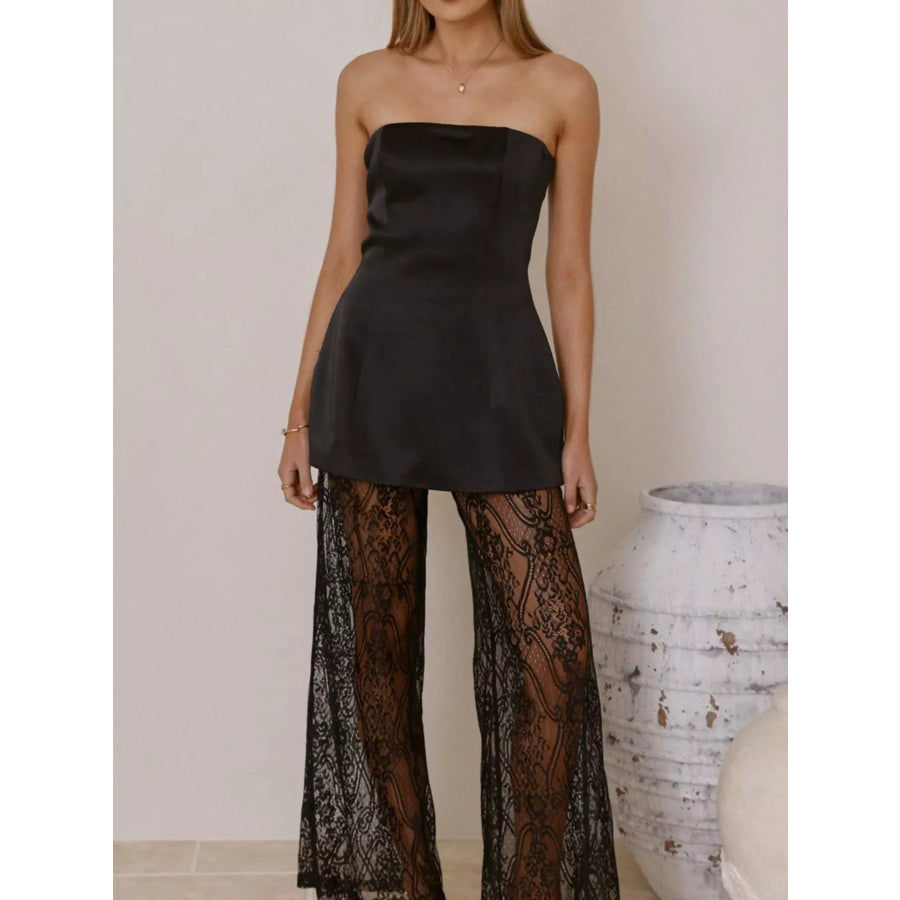 Tube Top and Lace Pants Set Apparel and Accessories