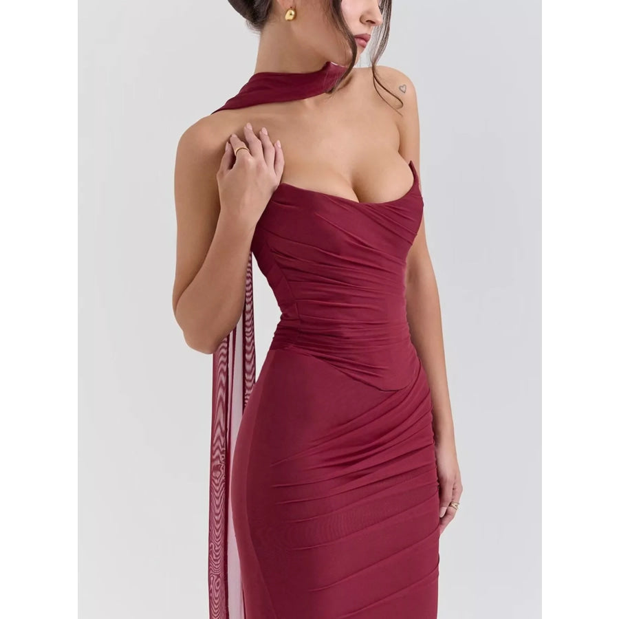 Tube Top and Maxi Skirt Set Burgundy / XS Apparel and Accessories