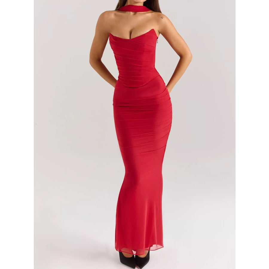 Tube Top and Maxi Skirt Set Red / XS Apparel and Accessories
