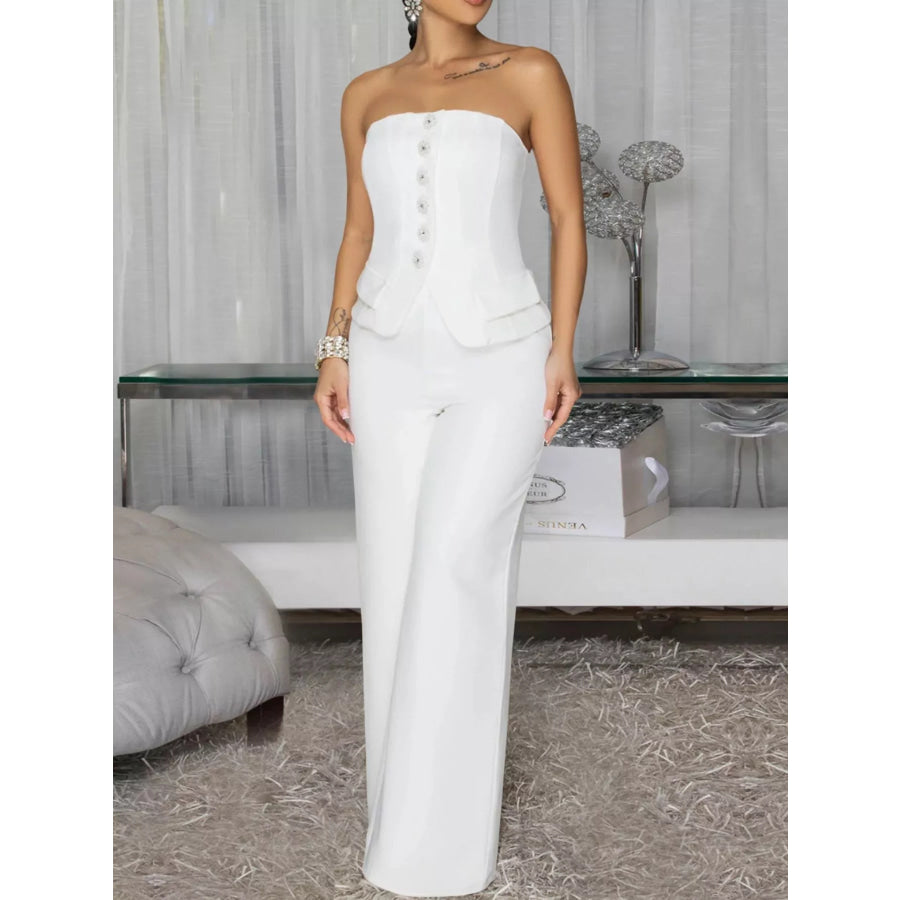 Tube Wide Leg Jumpsuit Apparel and Accessories