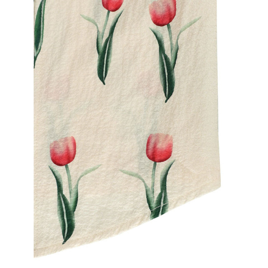 Tulip Print Twist Front Slit Cami Dress Apparel and Accessories