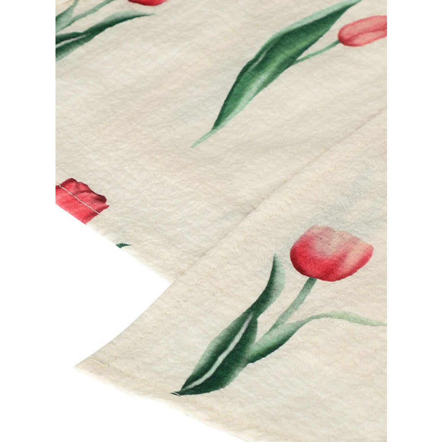 Tulip Print Twist Front Slit Cami Dress Apparel and Accessories