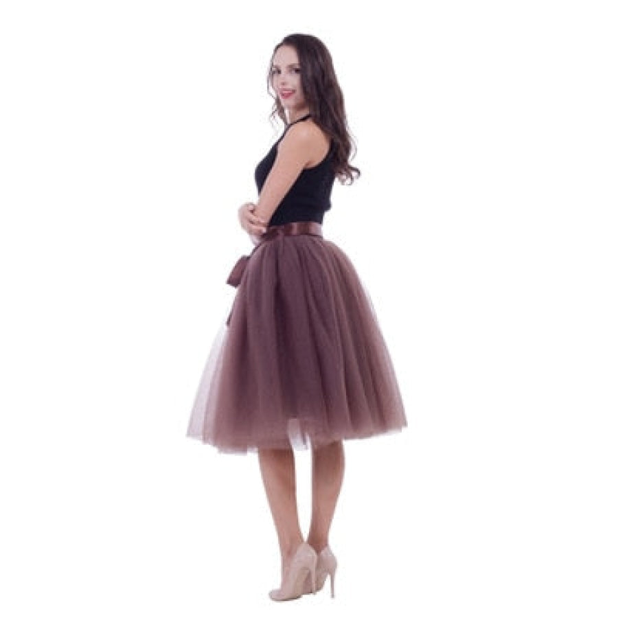 Tulle Midi Skirt - Assorted Colours coffee Women’s Fashion - Women’s Clothing - Bottoms - Skirts