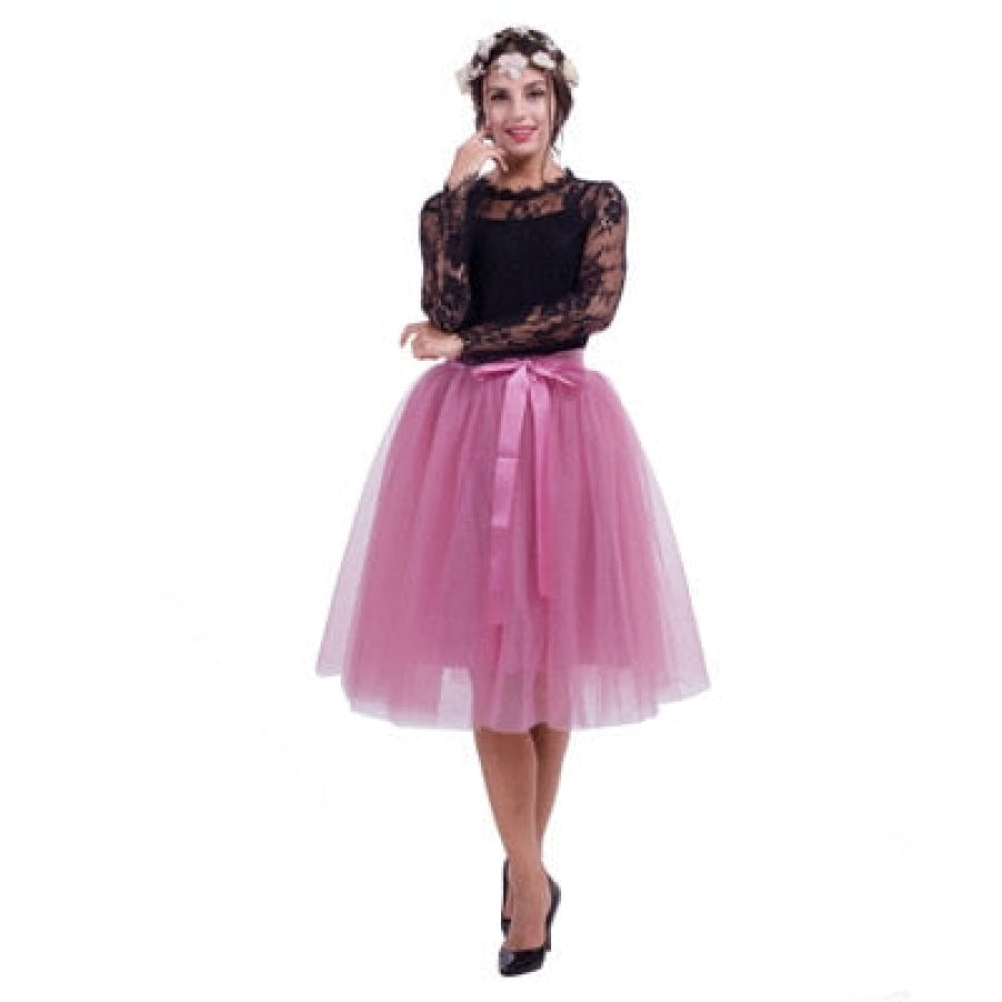 Tulle Midi Skirt - Assorted Colours mauve red Women’s Fashion - Women’s Clothing - Bottoms - Skirts