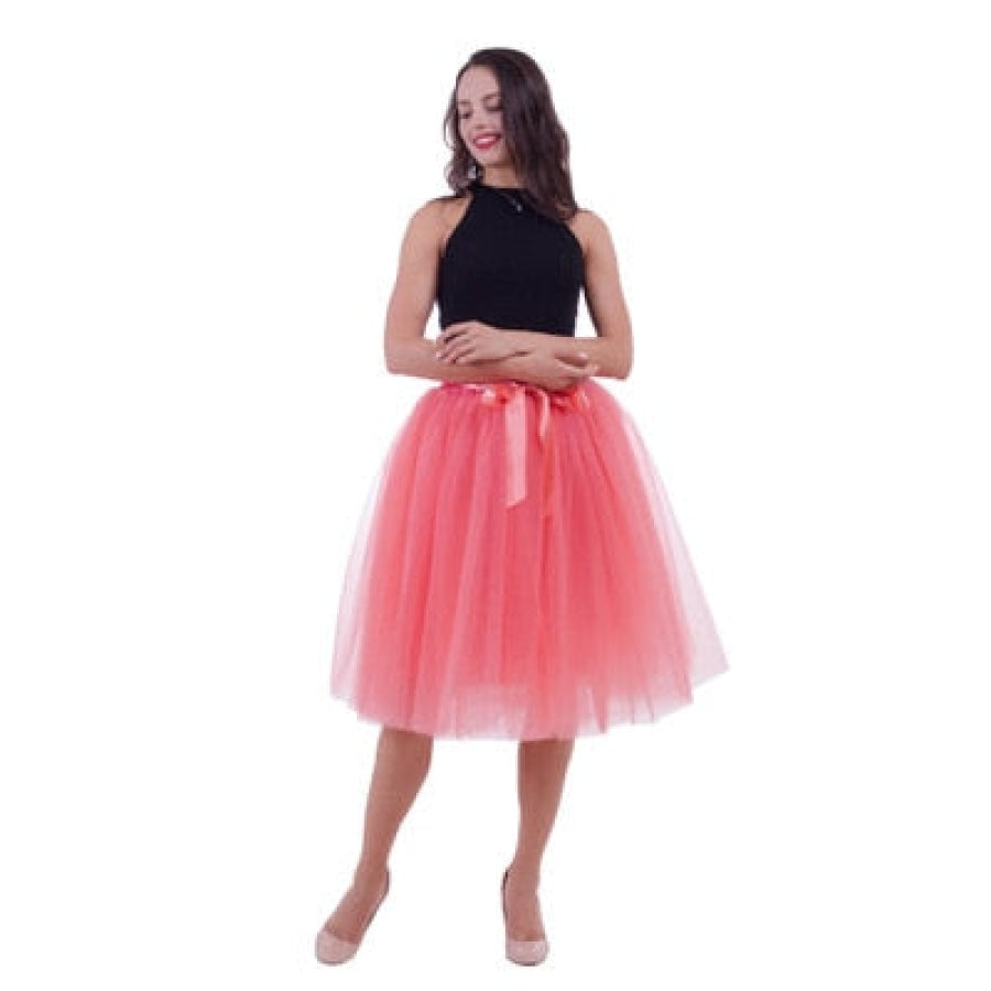 Tulle Midi Skirt - Assorted Colours watermelon red Women’s Fashion - Women’s Clothing - Bottoms - Skirts