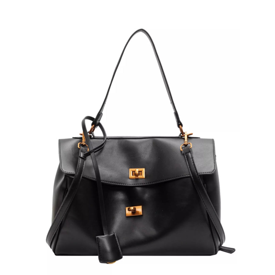 Turn-Lock Shoulder Bag Black / onesize Apparel and Accessories