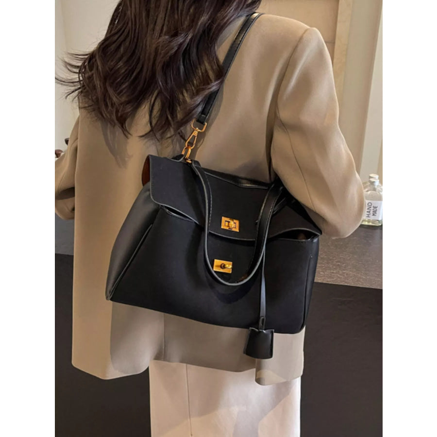Turn-Lock Shoulder Bag Black / onesize Apparel and Accessories