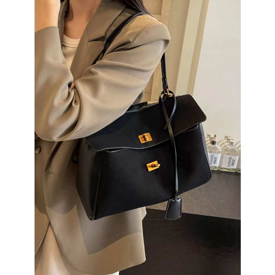 Turn-Lock Shoulder Bag Black / onesize Apparel and Accessories