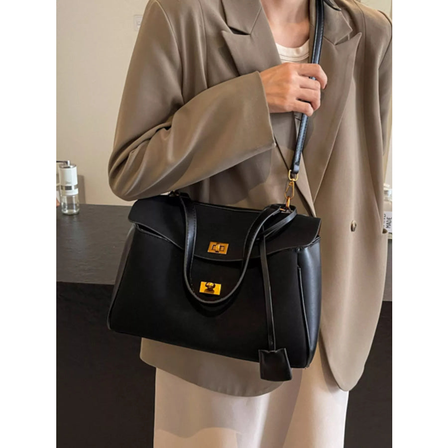Turn-Lock Shoulder Bag Black / onesize Apparel and Accessories