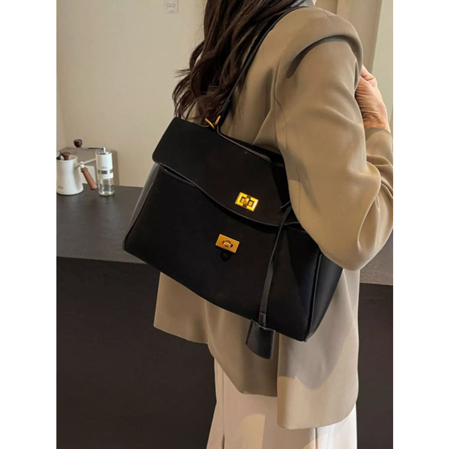Turn-Lock Shoulder Bag Black / onesize Apparel and Accessories