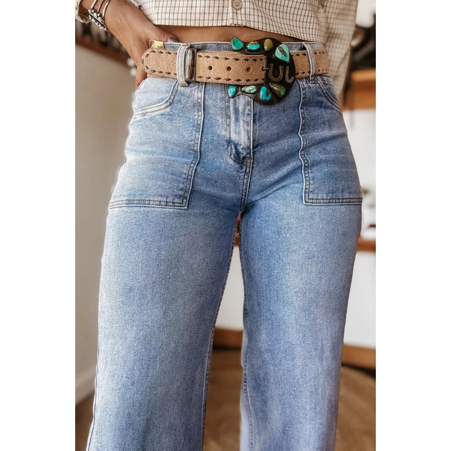 Turn-up Cuffs Loose Jeans Apparel and Accessories