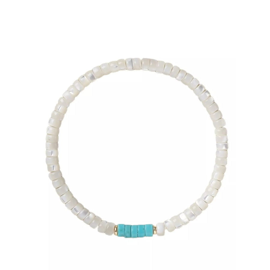 Turquoise Beaded Bracelet Pastel Blue / One Size Apparel and Accessories