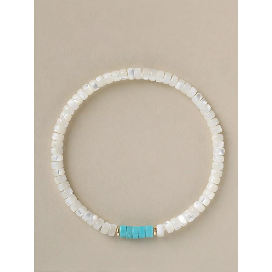 Turquoise Beaded Bracelet Pastel Blue / One Size Apparel and Accessories