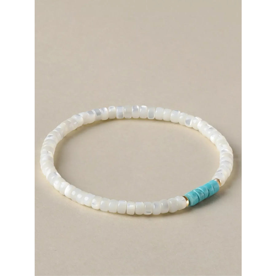 Turquoise Beaded Bracelet Pastel Blue / One Size Apparel and Accessories