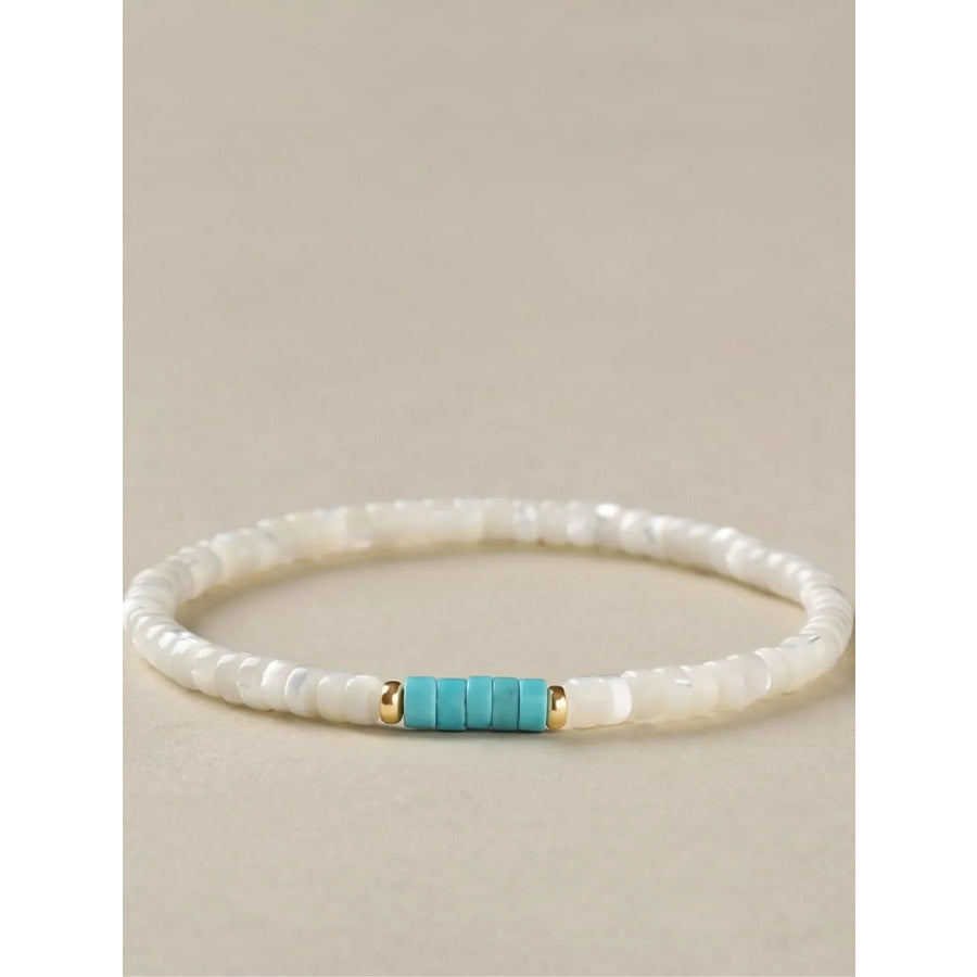 Turquoise Beaded Bracelet Pastel Blue / One Size Apparel and Accessories