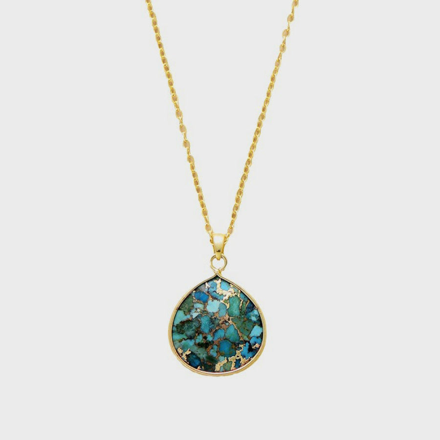 Turquoise Chain Pendant Necklace Apparel and Accessories