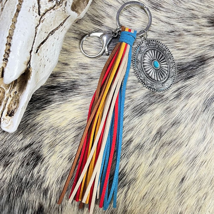 Turquoise Keychain with Tassel Style A / One Size