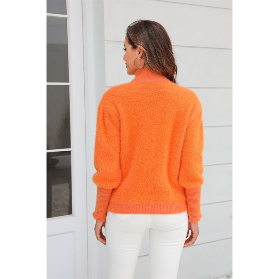 Turtle Neck Long Sleeve Pullover Sweater