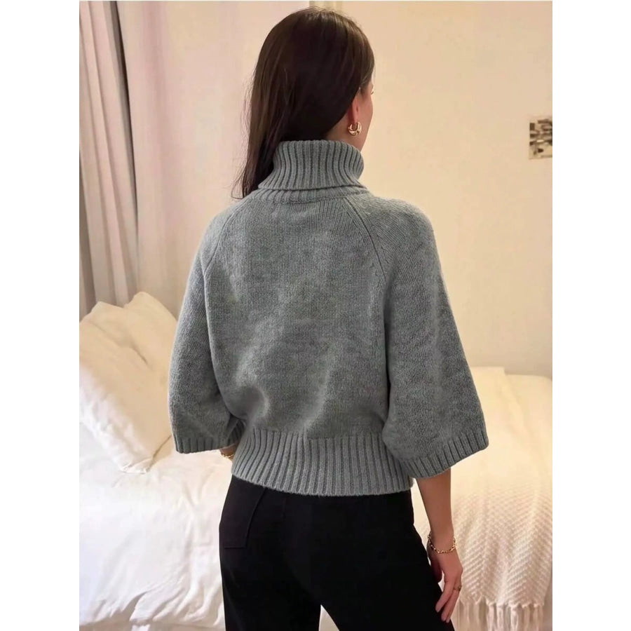 Turtleneck Batwing Sleeve Sweater Apparel and Accessories