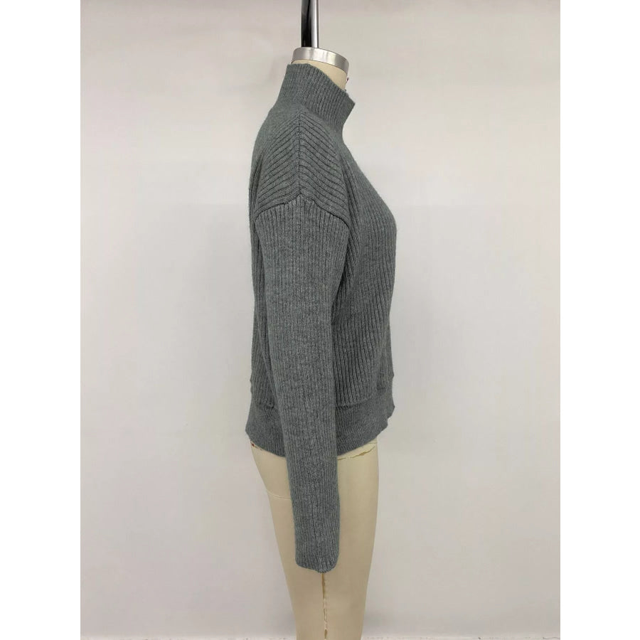 Turtleneck Button-Down Cardigan Apparel and Accessories
