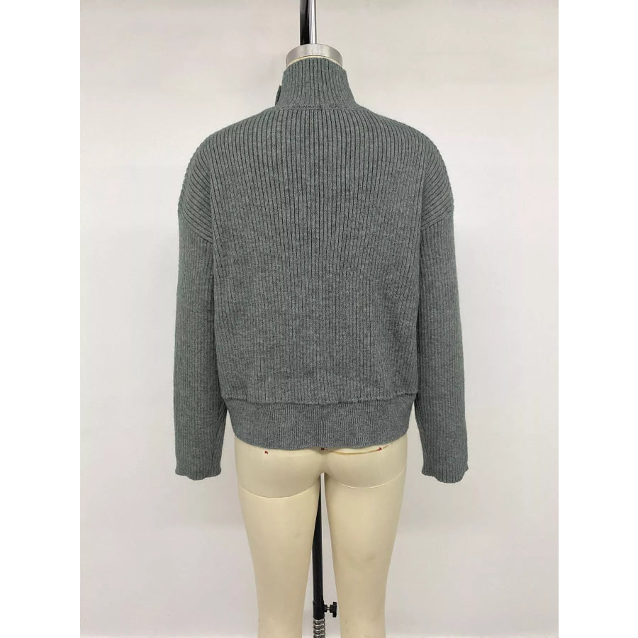 Turtleneck Button-Down Cardigan Apparel and Accessories