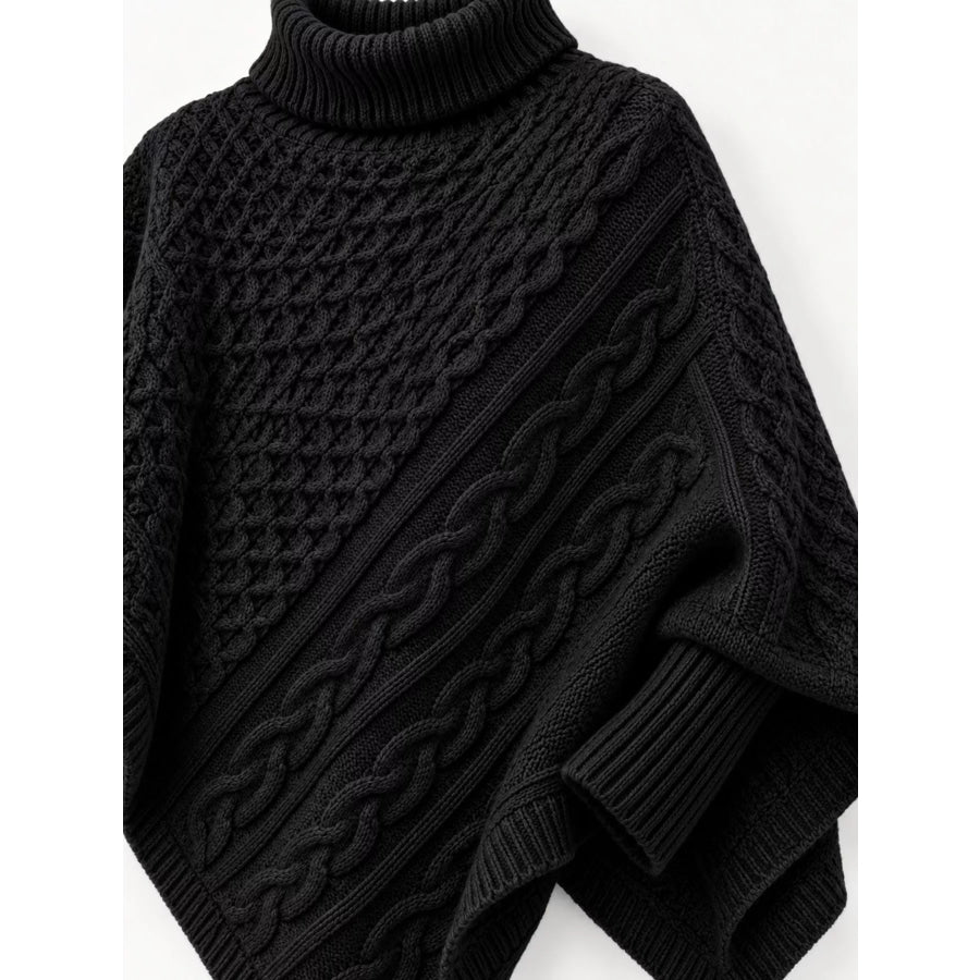 Turtleneck Cable-Knit Sweater Apparel and Accessories