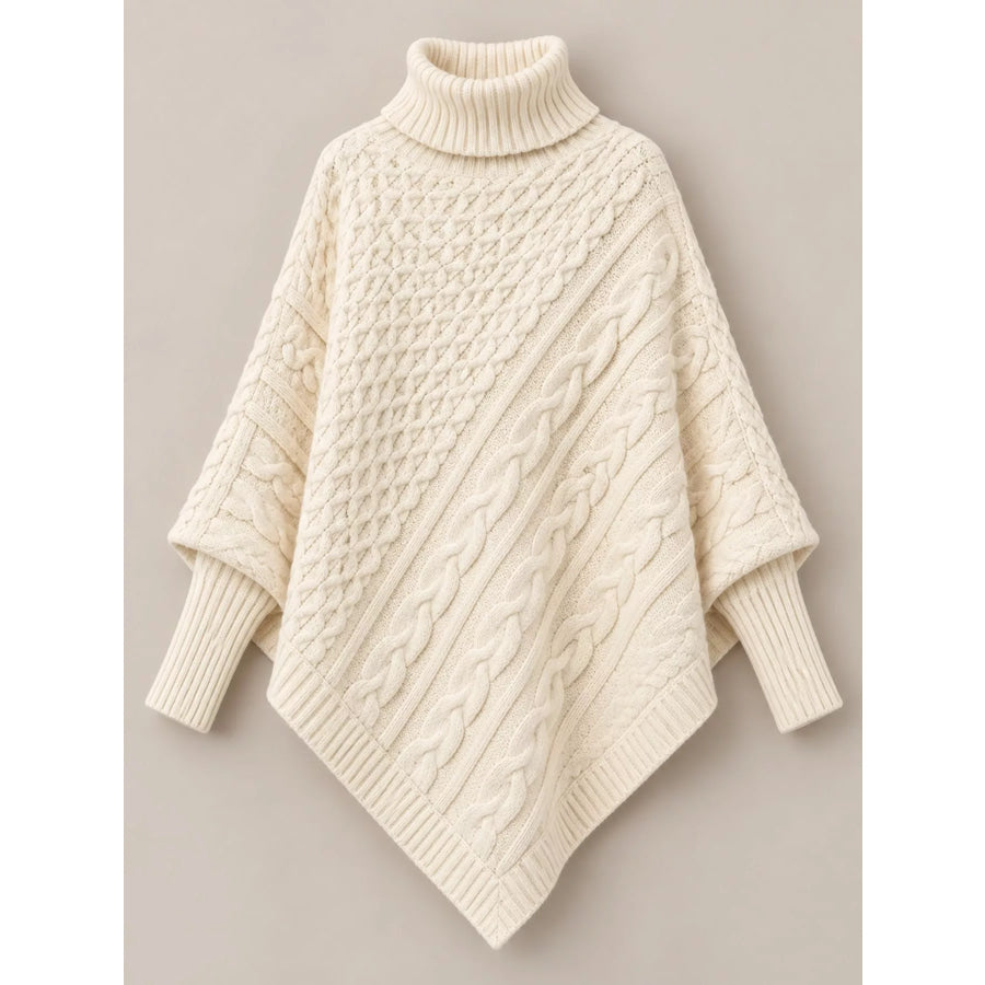Turtleneck Cable-Knit Sweater Apparel and Accessories