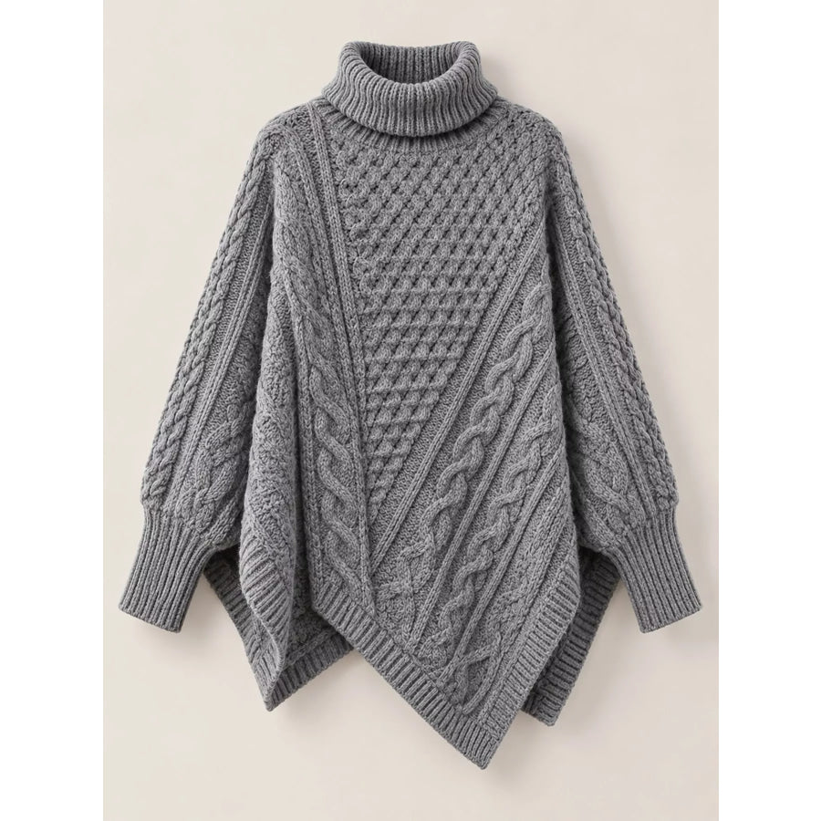 Turtleneck Cable-Knit Sweater Apparel and Accessories