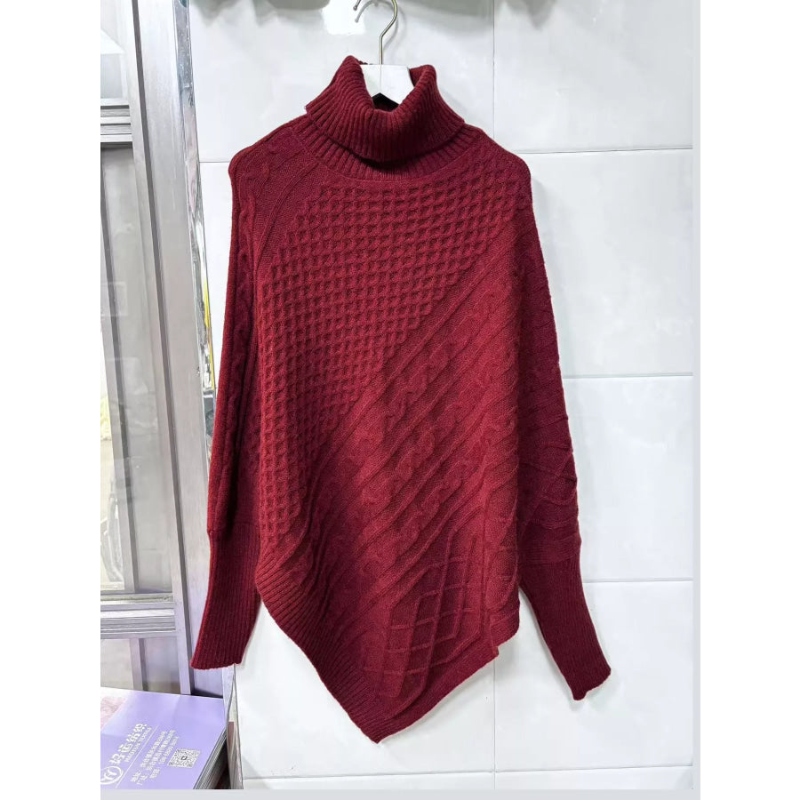 Turtleneck Cable-Knit Sweater Apparel and Accessories