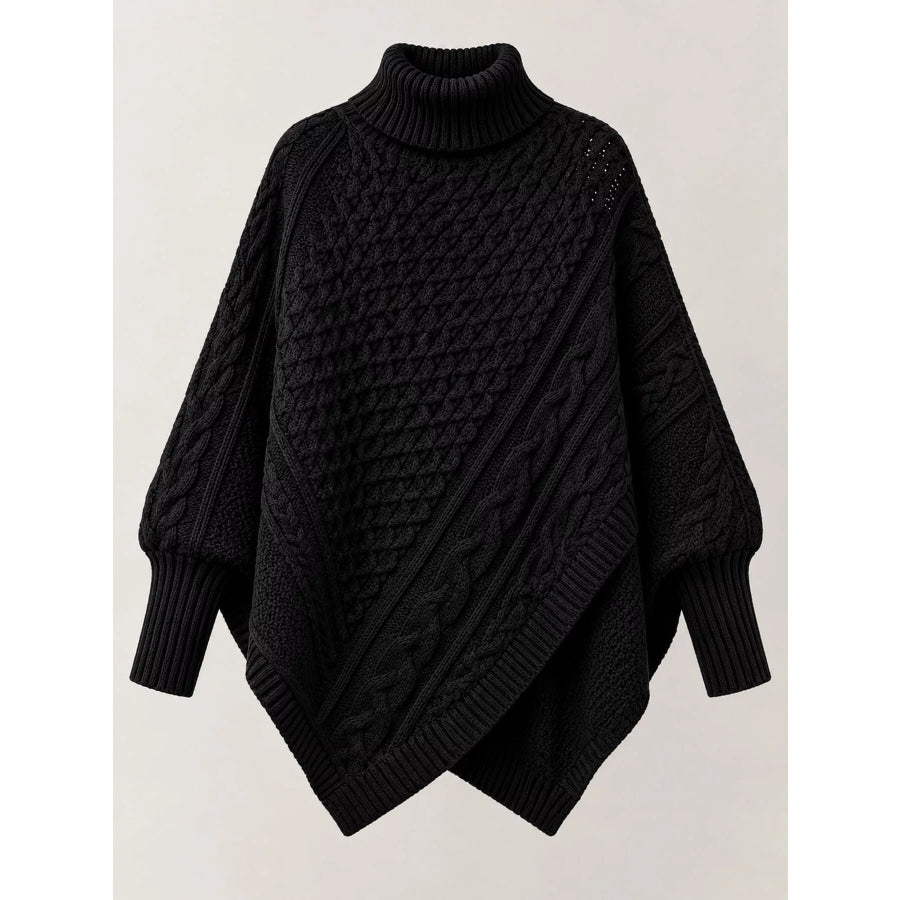 Turtleneck Cable-Knit Sweater Apparel and Accessories