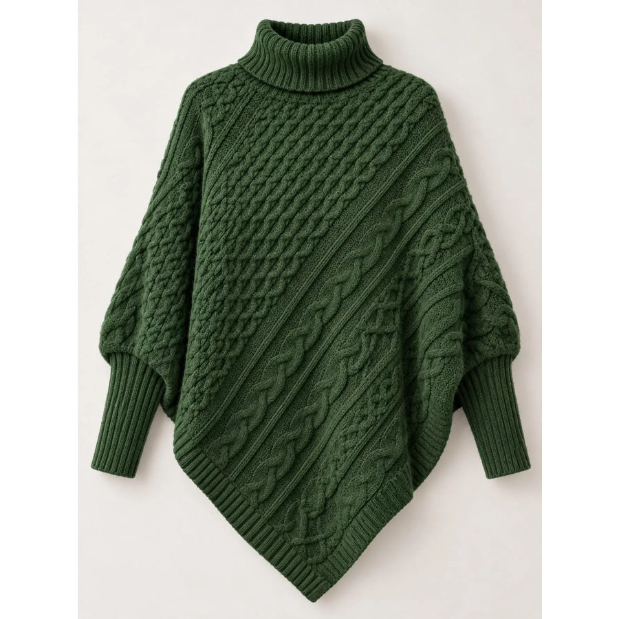 Turtleneck Cable-Knit Sweater Apparel and Accessories