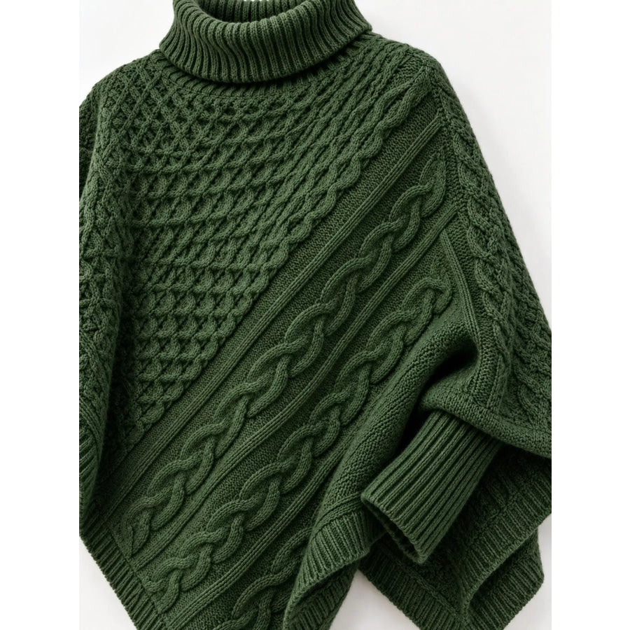 Turtleneck Cable-Knit Sweater Apparel and Accessories