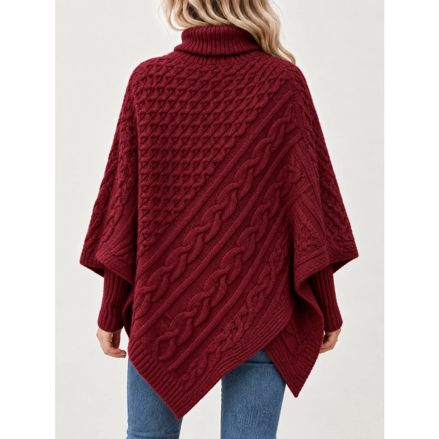 Turtleneck Cable-Knit Sweater Apparel and Accessories