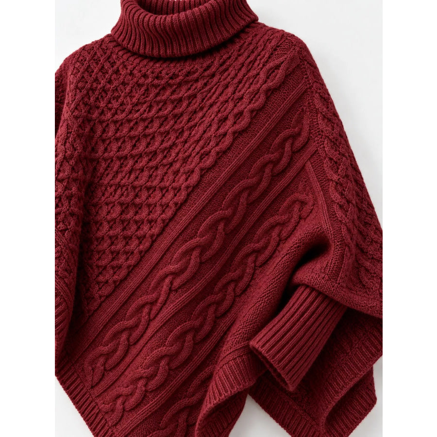 Turtleneck Cable-Knit Sweater Apparel and Accessories