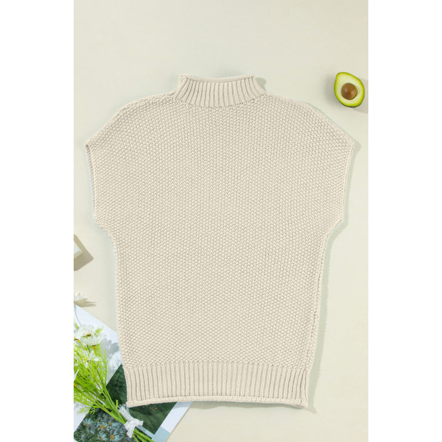 Turtleneck Cap Sleeve Sweater Apparel and Accessories