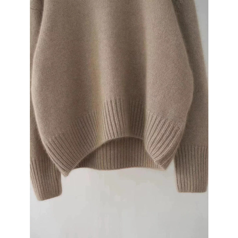 Turtleneck Dropped Shoulder Sweater Apparel and Accessories