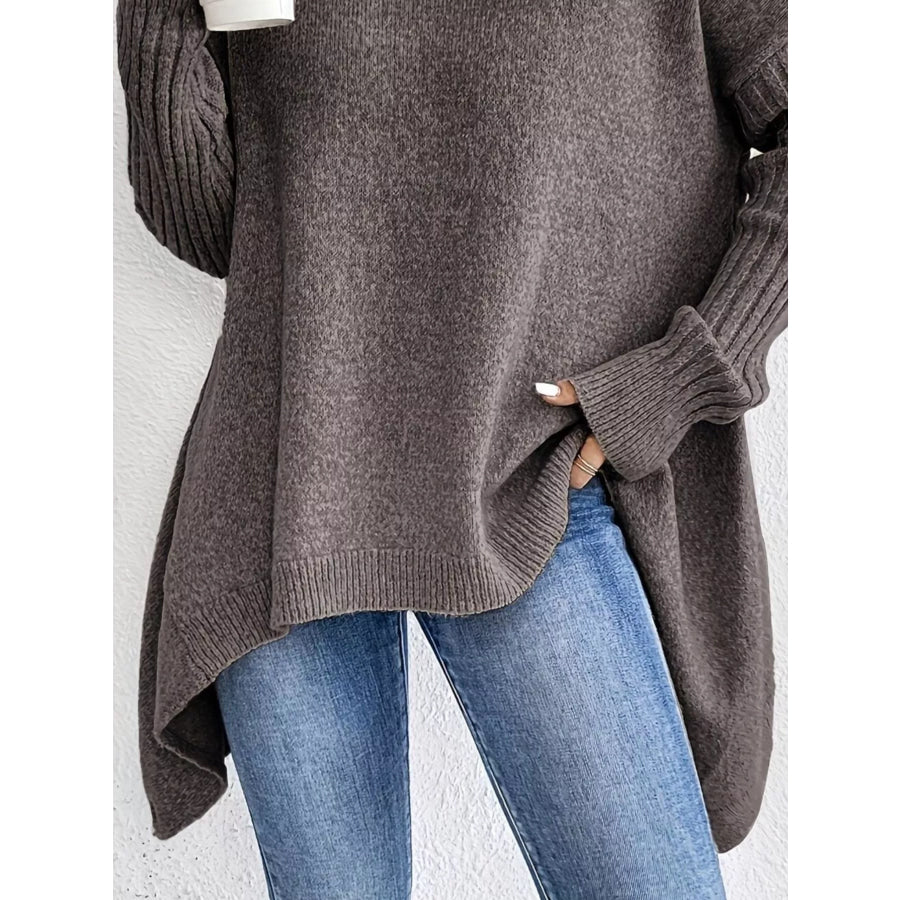Turtleneck Dropped Shoulder Sweater Apparel and Accessories