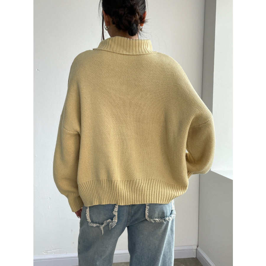 Turtleneck Dropped Shoulder Sweater Apparel and Accessories