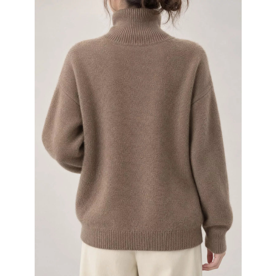 Turtleneck Dropped Shoulder Sweater Apparel and Accessories