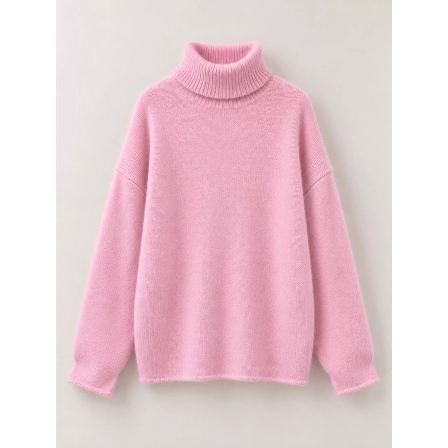 Turtleneck Dropped Shoulder Sweater Apparel and Accessories