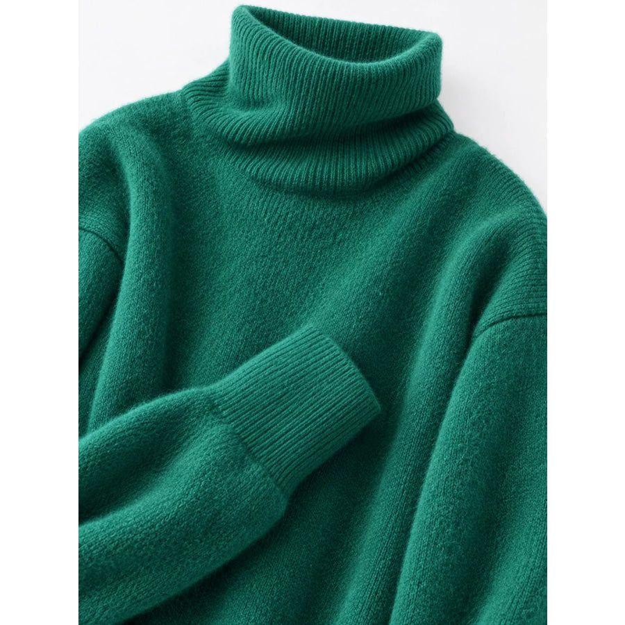 Turtleneck Dropped Shoulder Sweater Apparel and Accessories