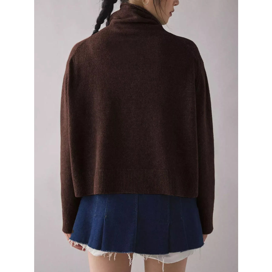 Turtleneck Dropped Shoulder Sweater Apparel and Accessories