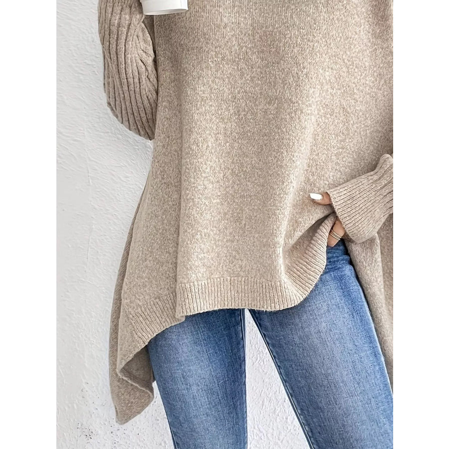 Turtleneck Dropped Shoulder Sweater Apparel and Accessories