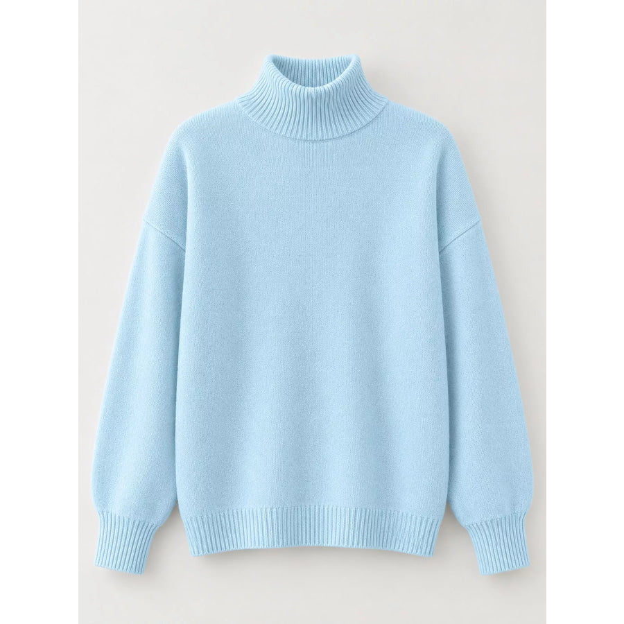 Turtleneck Dropped Shoulder Sweater Apparel and Accessories