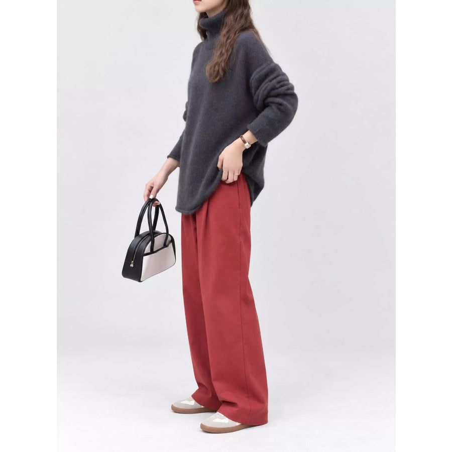 Turtleneck Dropped Shoulder Sweater Apparel and Accessories