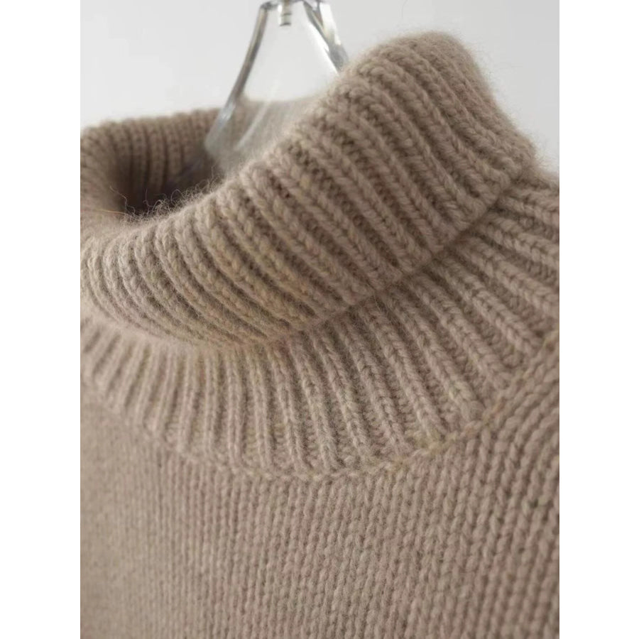 Turtleneck Dropped Shoulder Sweater Apparel and Accessories